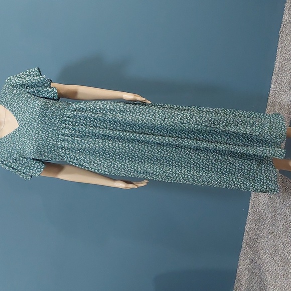 NWT Amazon Women's Long Maxi Maternity Dress Green Floral Baby Shower Size Small - Picture 3 of 12